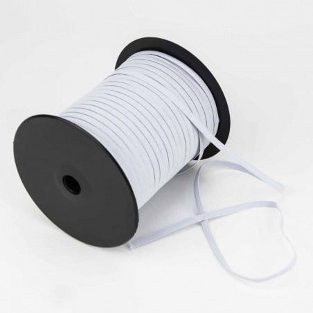 ROLLO ELASTICO PLANO PARA MASCARILLAS 6MM BLANCO